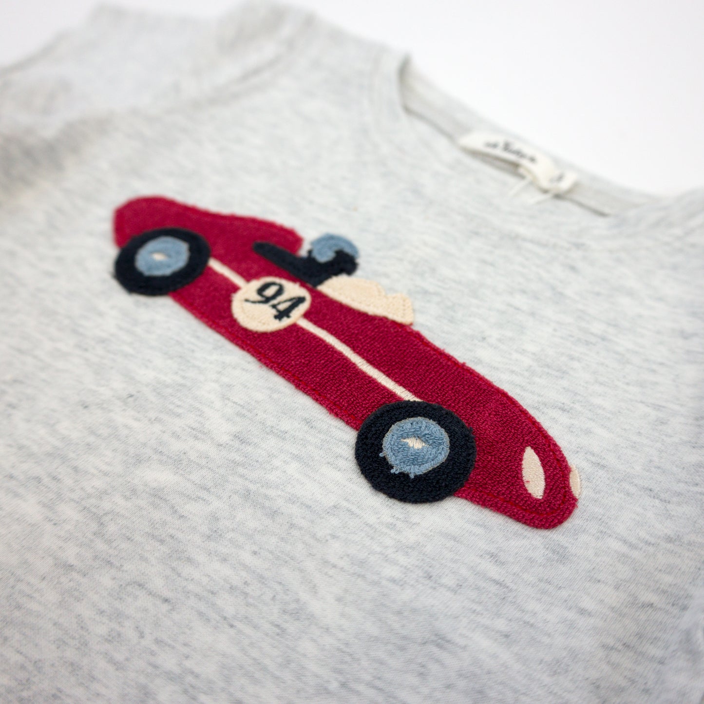 Racecar Terry Applique Raw Edge Tee