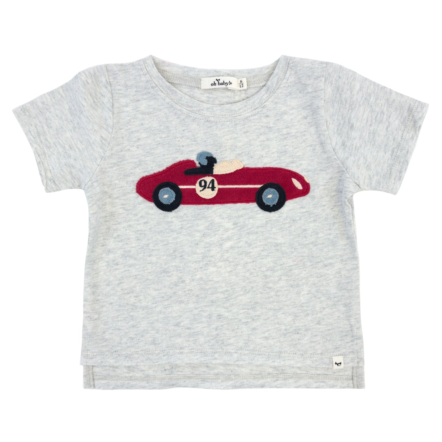 Racecar Terry Applique Raw Edge Tee