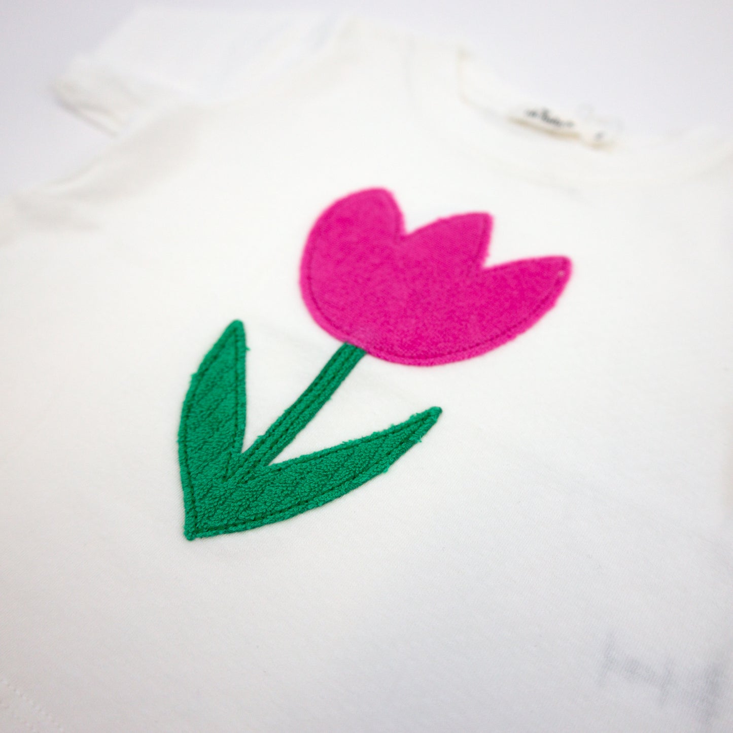 Tulip Terry Applique Slub Raw Edge Tee