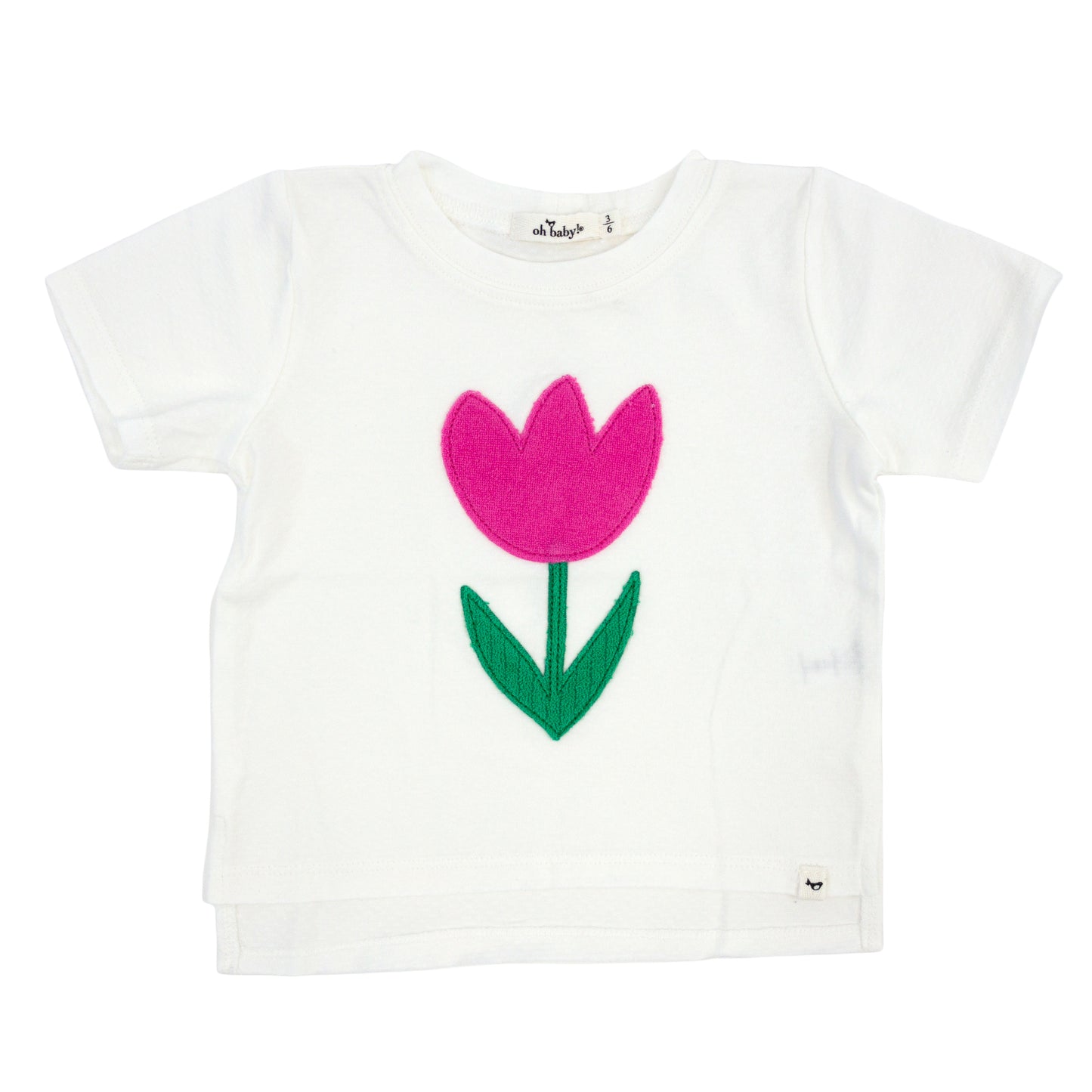 Tulip Terry Applique Slub Raw Edge Tee