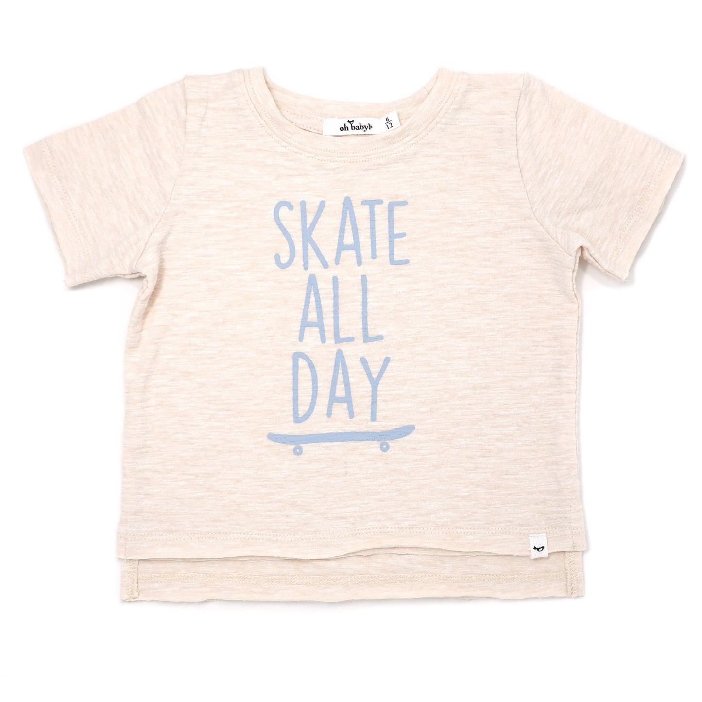 Skate All Day Print Raw Edge SS Tee