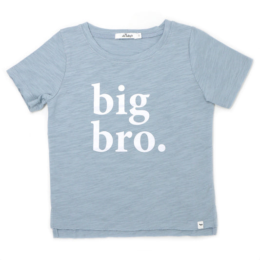 "big bro." Cotton Slub Raw Edge Tee white ink