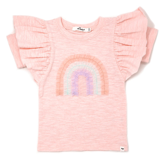 Tulle Rainbow Cotton Slub Butterfly SS Tee