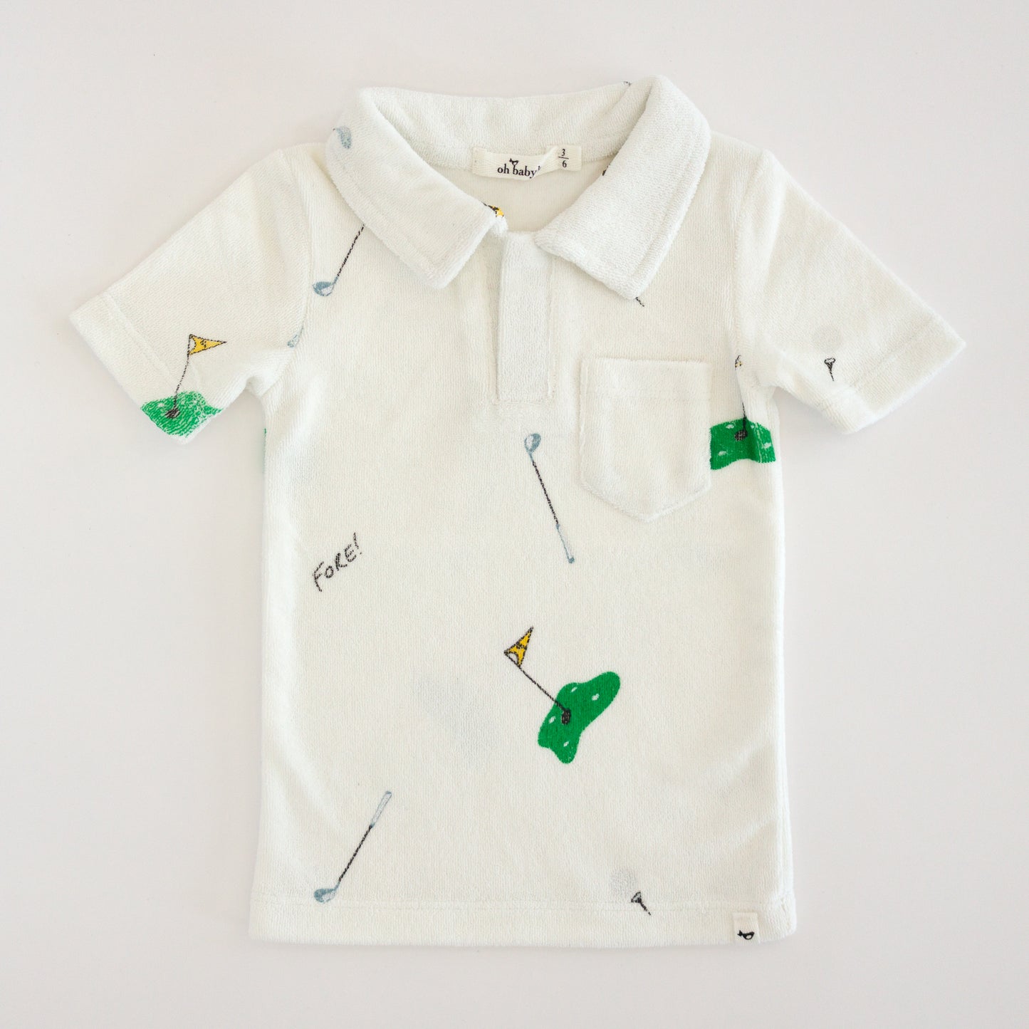 Golf Print Terry Polo Shirt