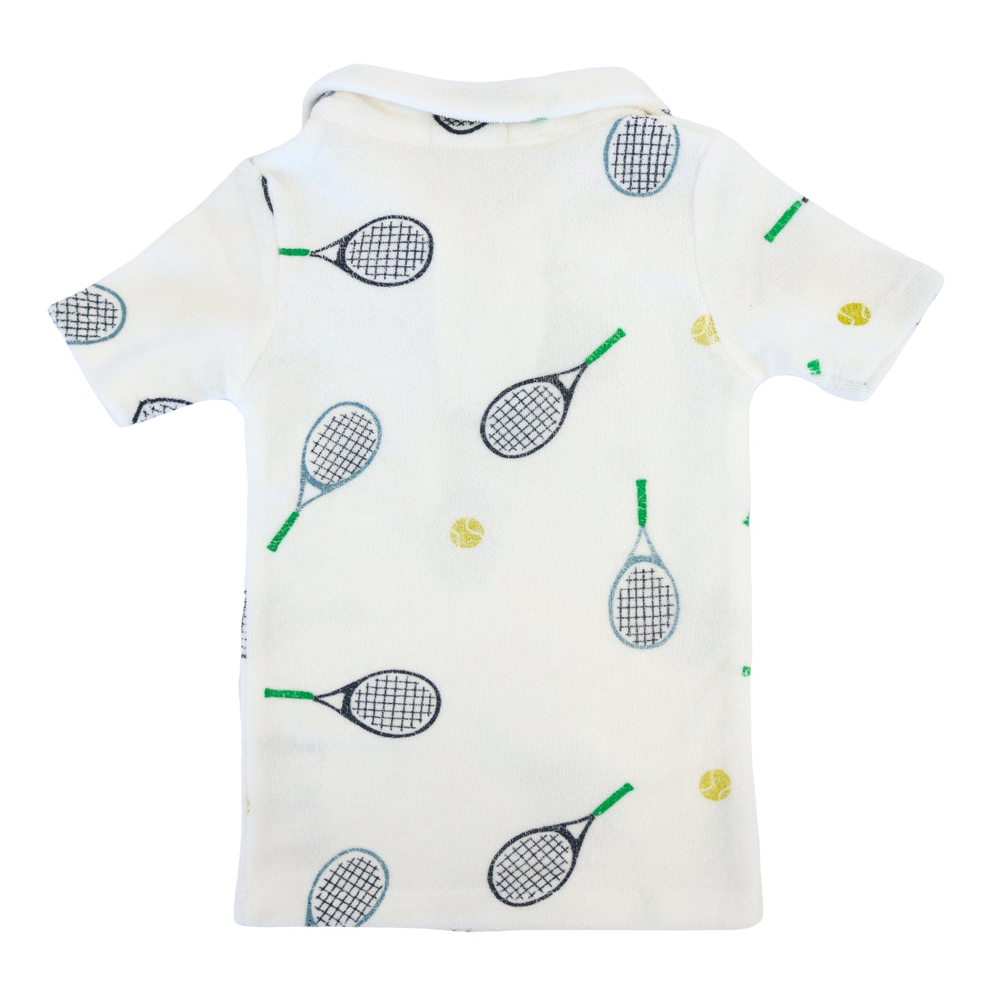 Tennis Print Terry Polo Shirt