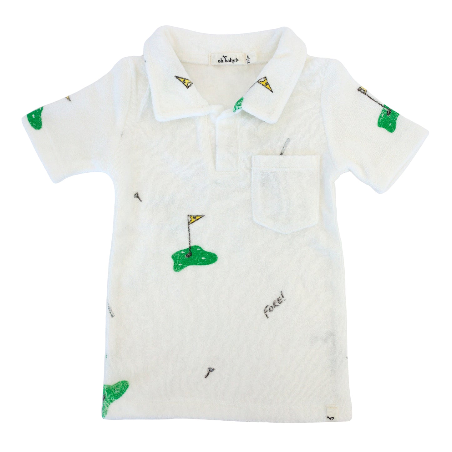 Golf Print Terry Polo Shirt