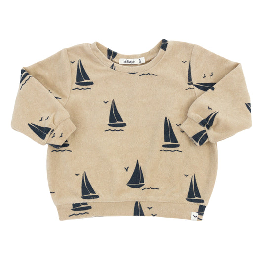 Denim Sailboats Print Brooklyn Terry Boxy