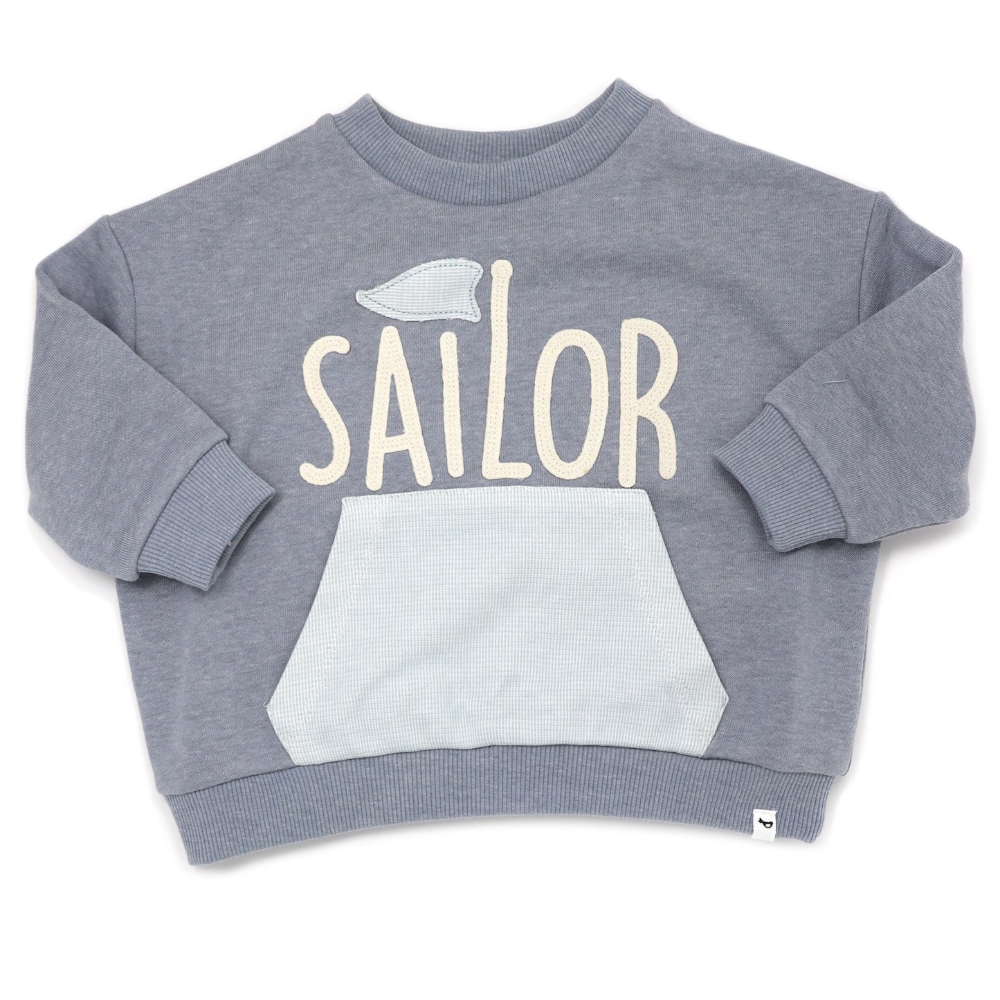 "Sailor"Pocket Applique Cotton French Terry Slouch