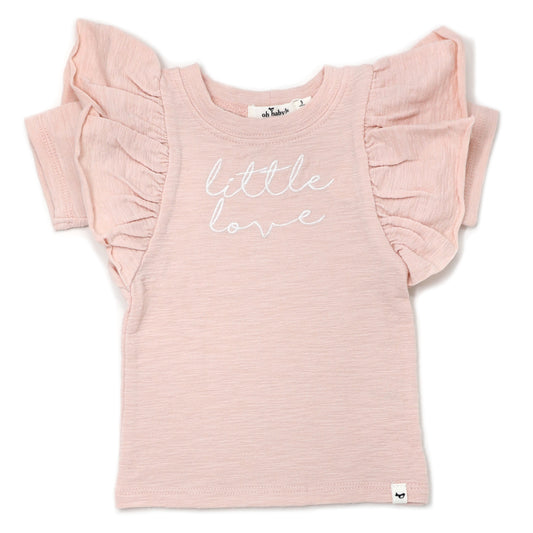 "little loves" Embroidery Bttrfly SS Slub Tee