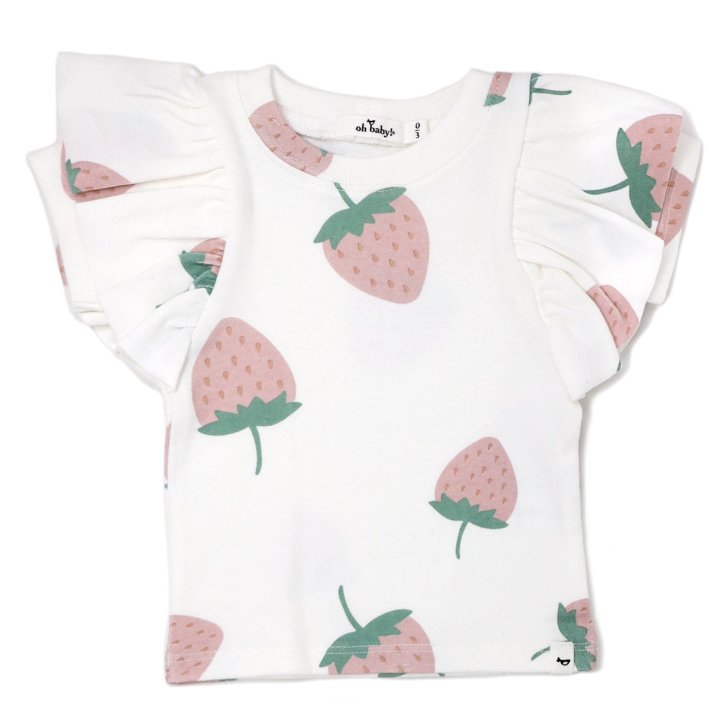 Strawberry Dark Pink Cotton Baby Rib Butterfly SS