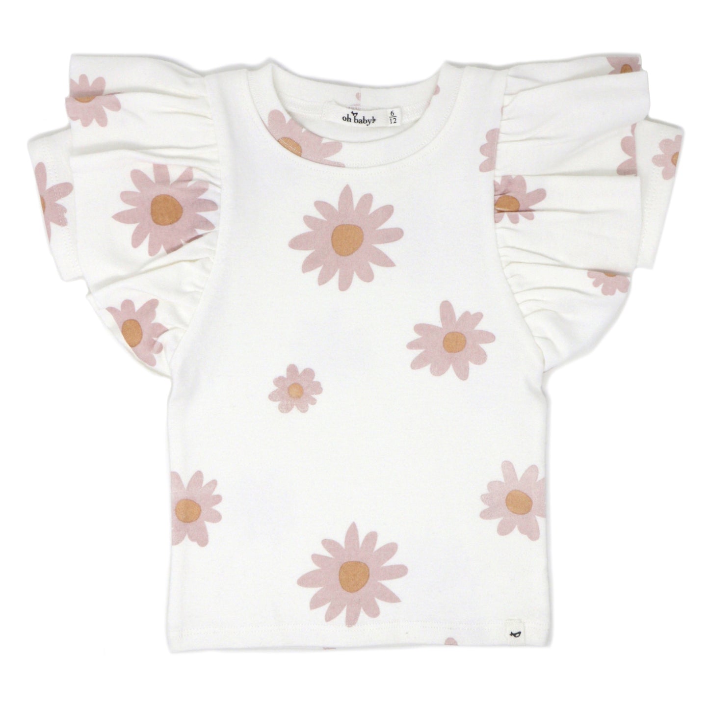 Butterfly Sleeve SS Tee Blush Daisies