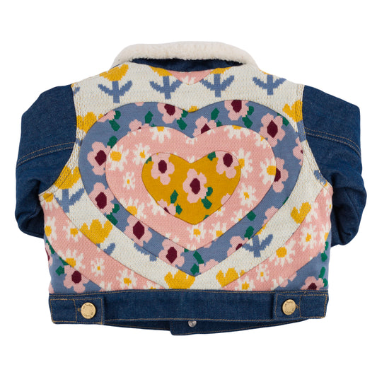 Quilted Heart Denim Jacket w/Cream Snowdrift