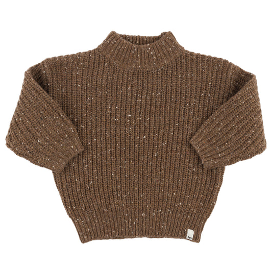 Speckle Knit Grandpa Knitted Pullover