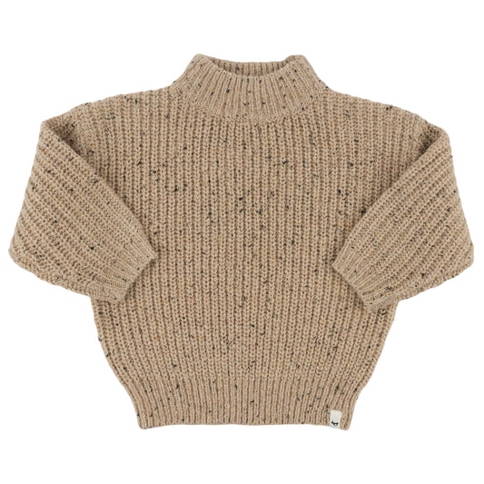 Speckle Knit Grandpa Knitted Pullover