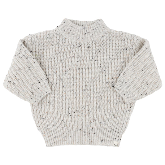 Speckle Knit Grandpa Knitted Pullover