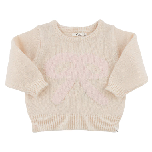 Baby Pink Bow Crew Neck Sweater