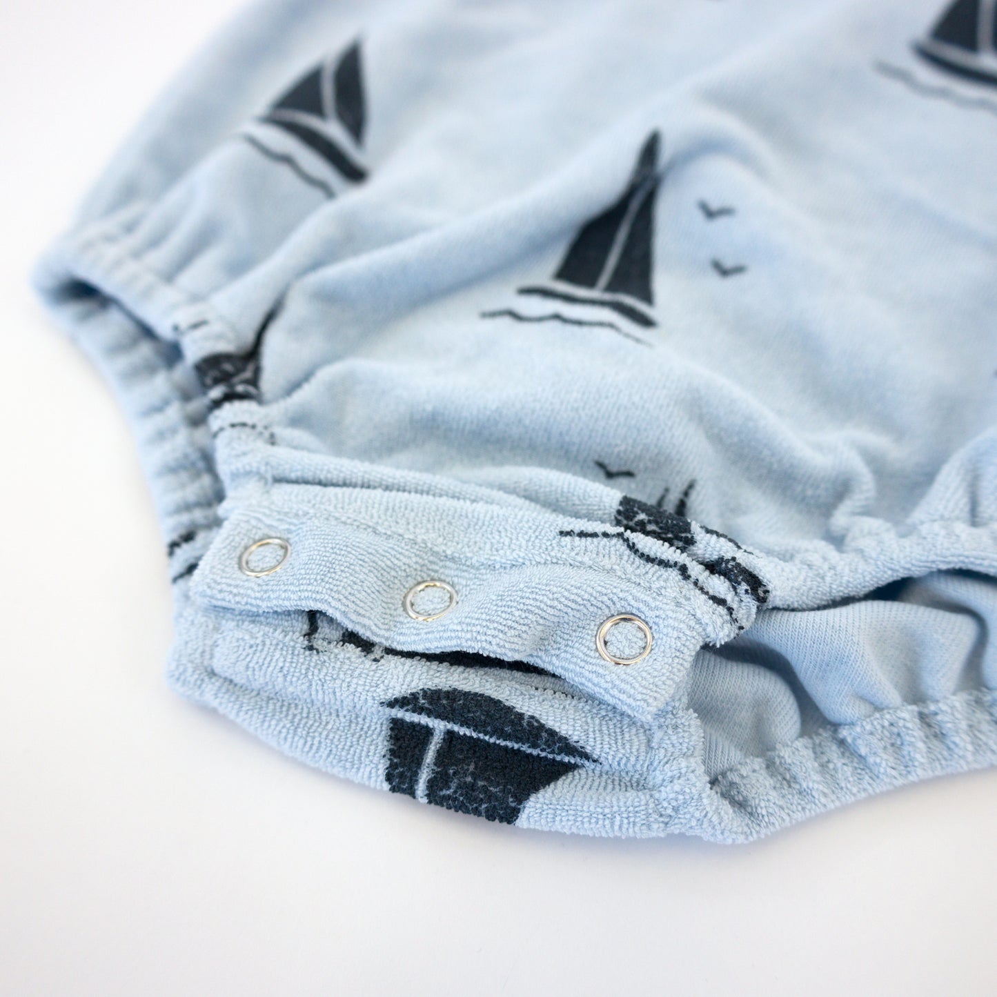 Denim Sailboat Print Terry Bubble