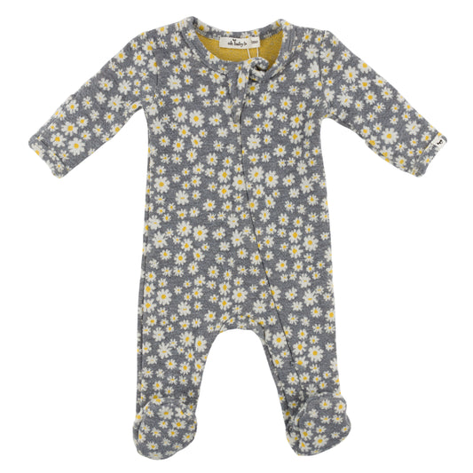 Pucker Mini Daisies Zipper Footie