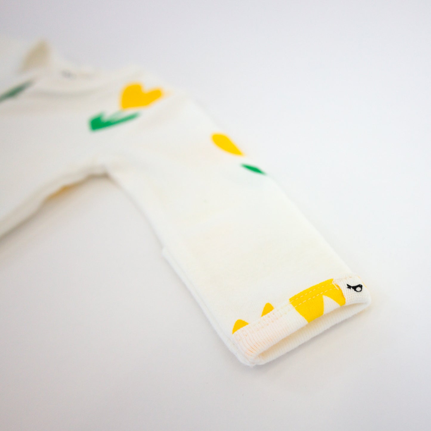 Yellow Tulips Print Zipper Footie