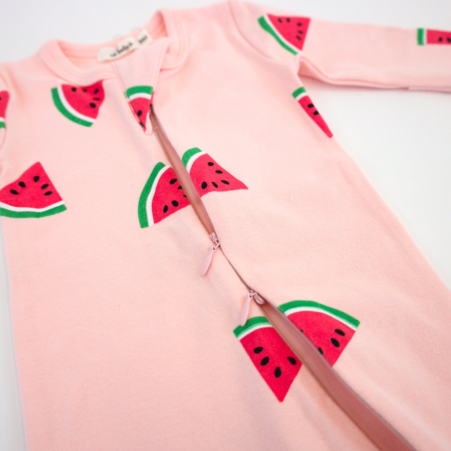 Watermelon Print Zipper Footie