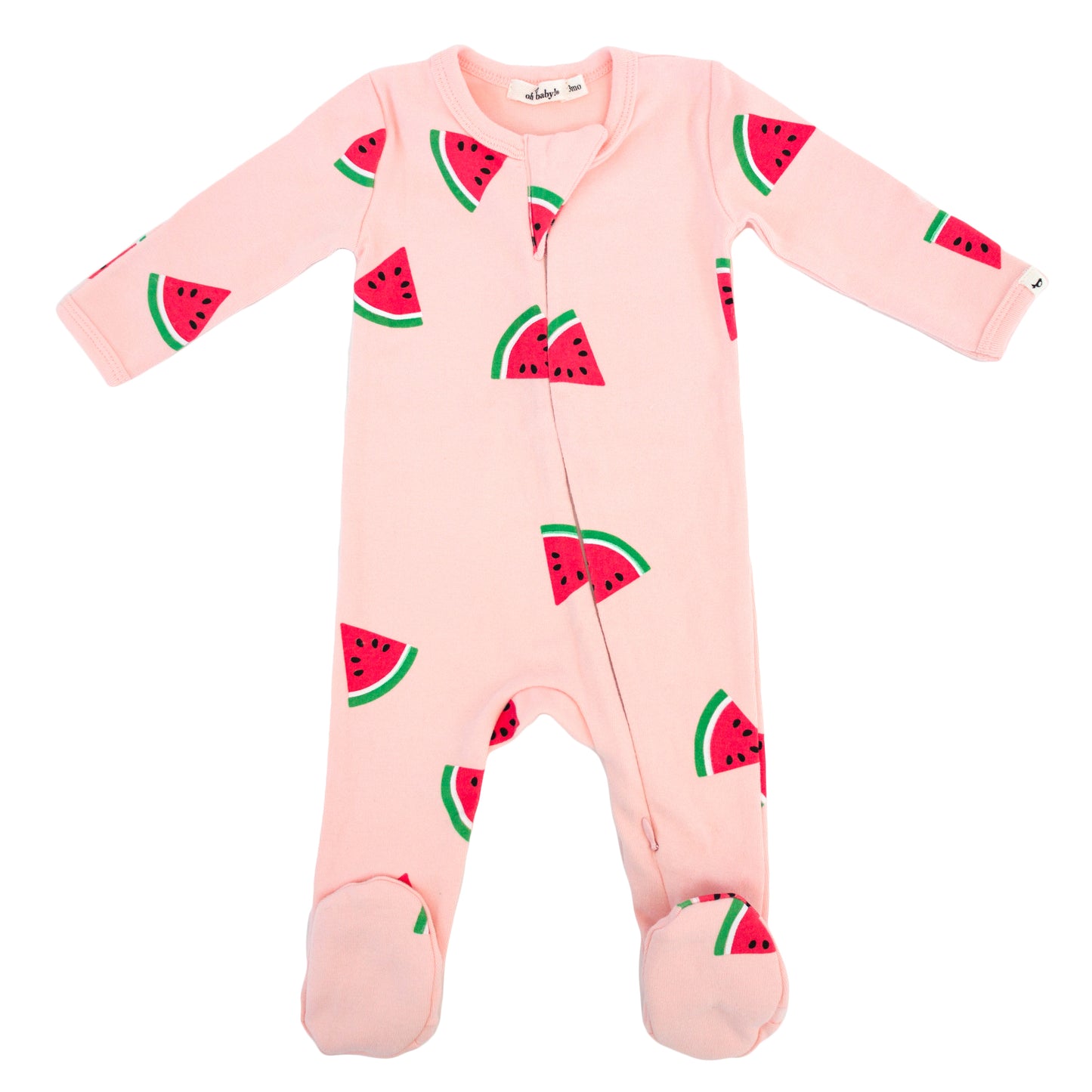 Watermelon Print Zipper Footie