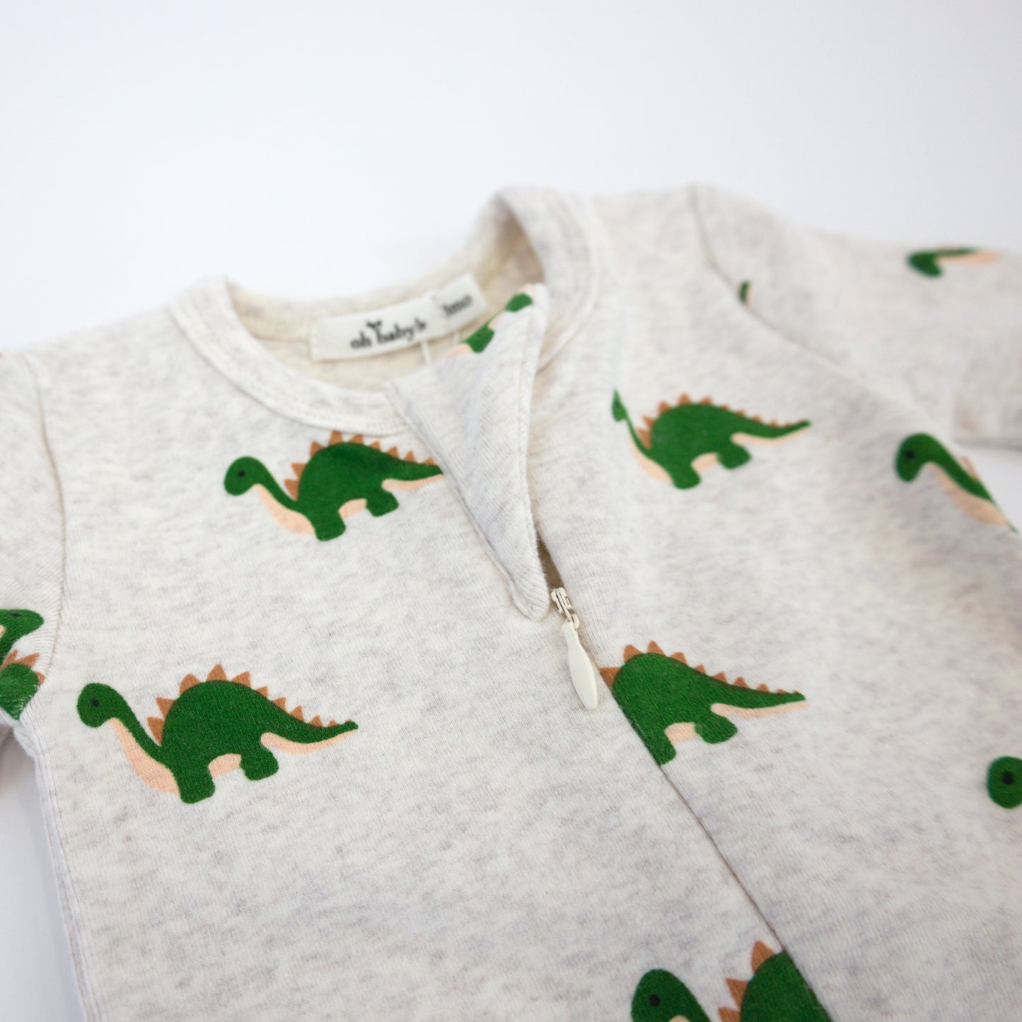 Dinosaur Print Zipper Footie