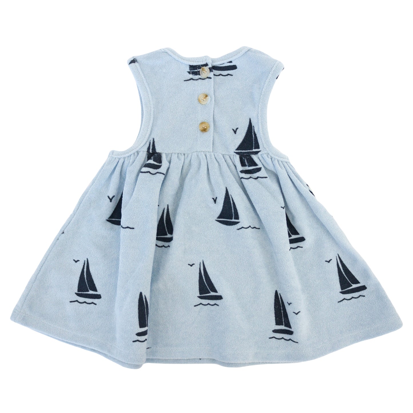 Denim Sailboats Print Tank Dress