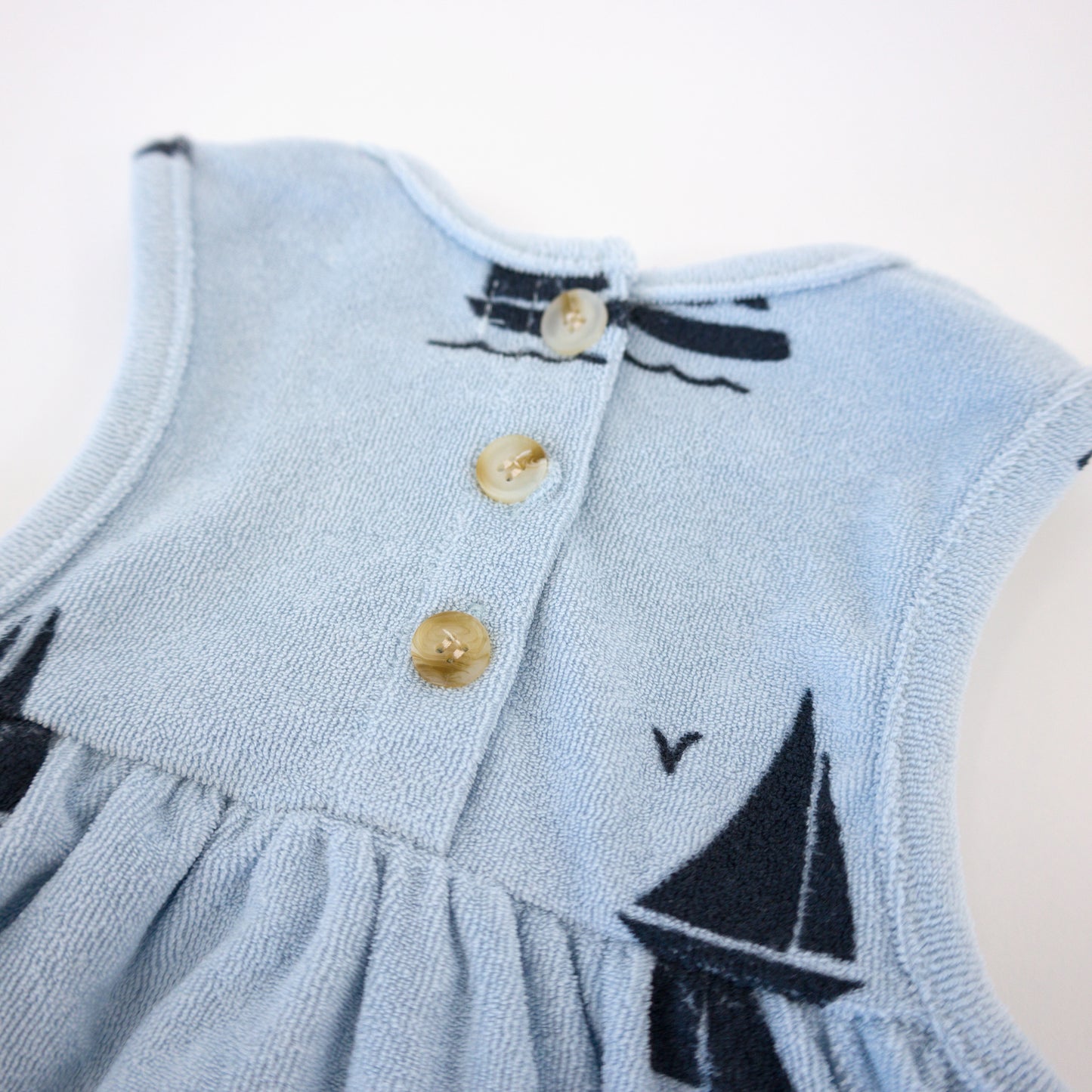 Denim Sailboats Print Tank Dress