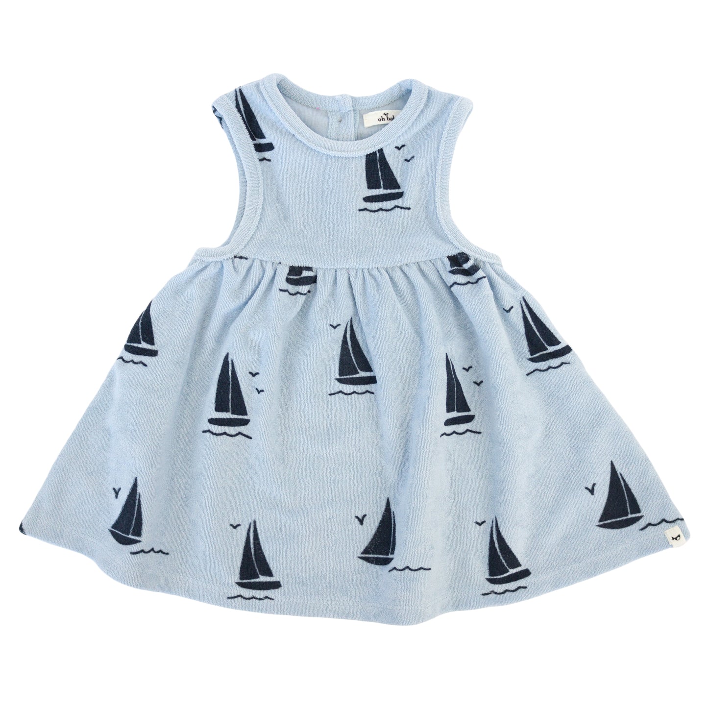 Denim Sailboats Print Tank Dress