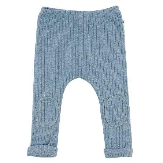 Wide Rib Fuzzy Sweater Knit Patch Pant