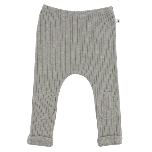 Wide Rib Fuzzy Sweater Knit Patch Pant