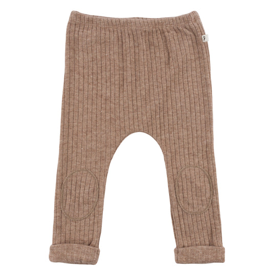 Wide Rib Fuzzy Sweater Knit Patch Pant