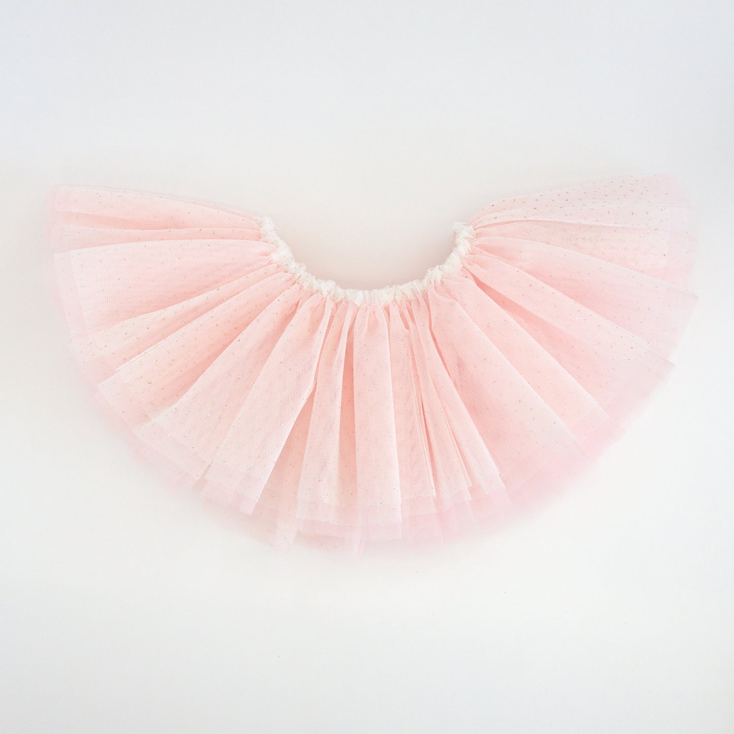 Frill Tutu Ivory/Gold Over Light Blush Tulle