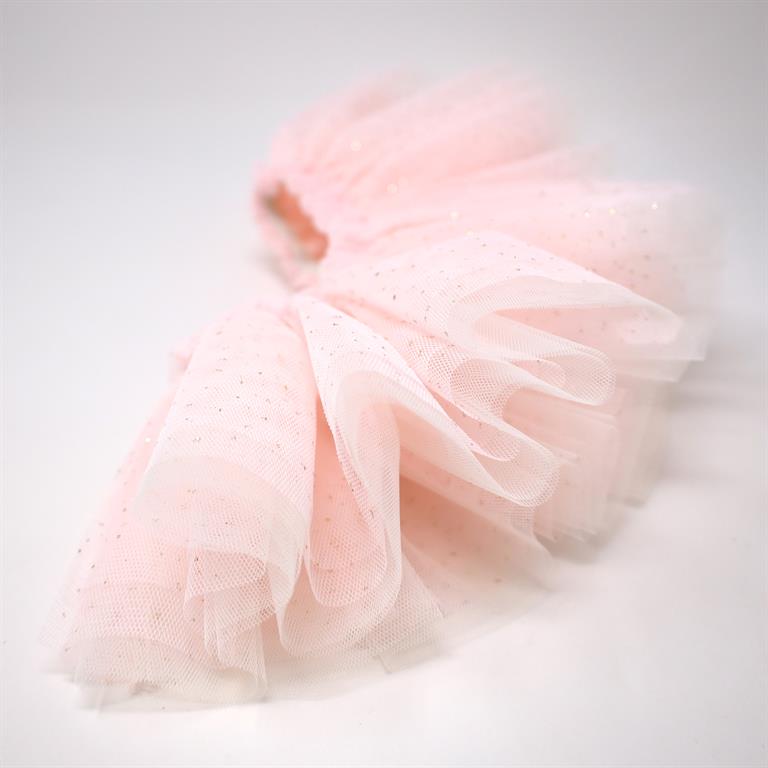 Frill Tutu Pale Pink/Gold Over Cream Tulle