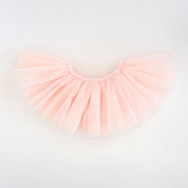 Frill Tutu Pale Pink/Gold Over Cream Tulle