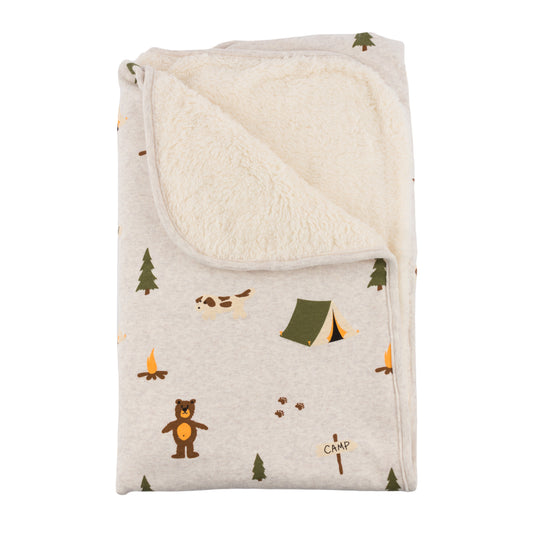 Camping Print Snowdrift Layette Blanket